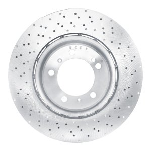 Porsche 911 Brake Rotor (1) - Rear Right - R1 Concepts - Drilled Carbon Alloy GeoMET - `15-`17